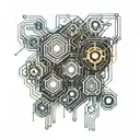computers components forming and robotics science and a reference tattoo design idea