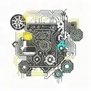 computers components forming and robotics science and a reference tattoo design idea