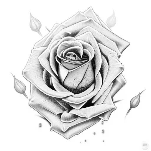 dying  Rose realistic with thorned stem  tattoo design idea