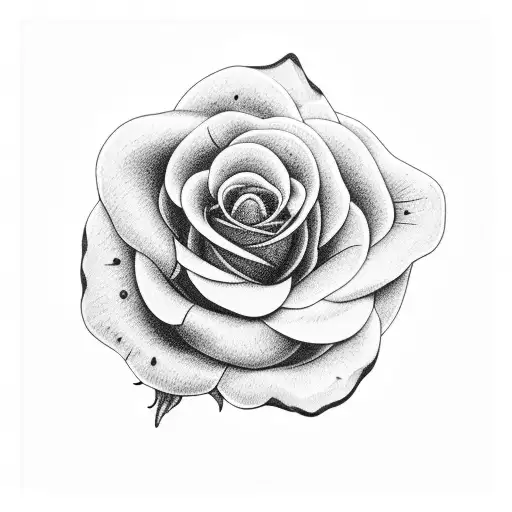 dying  Rose realistic  tattoo design idea