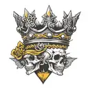 broken, chained and pointed crown  tattoo design idea