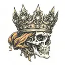 broken, chained and pointed crown  tattoo design idea