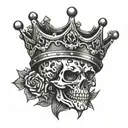 broken, chained and pointed crown  tattoo design idea