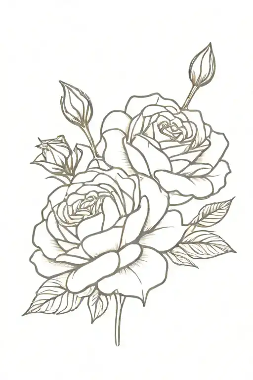 marigold rose and carnation tattoo design idea