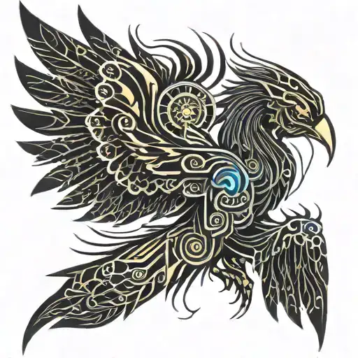 Cybernetic pheonix tattoo design idea