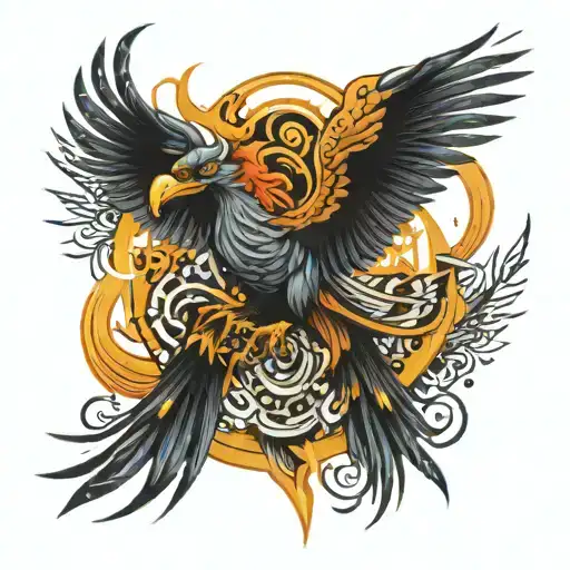 Cybernetic pheonix tattoo design idea