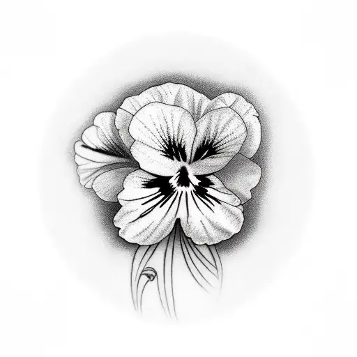 pansy flowers mandella  tattoo design idea