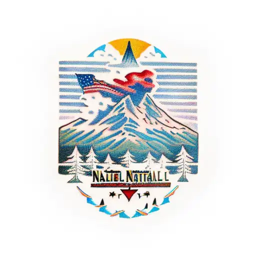 mural of all 63 national parks tattoo design idea