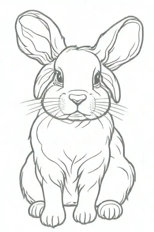 holland lop bunny sitting tattoo design idea