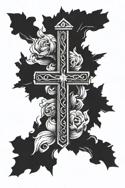 Wooden Nail cross tattoo tattoo design idea
