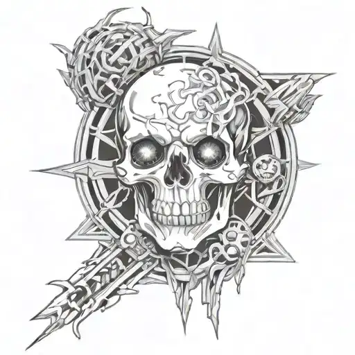give me cybersigilism tatoo With megadeth motive tattoo design idea