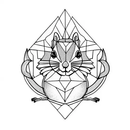 squirrel head sigil tattoo design idea
