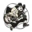 dolly parton and luke combs tattoo design idea