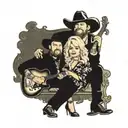 dolly parton and luke combs tattoo design idea