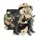 dolly parton and luke combs tattoo design idea