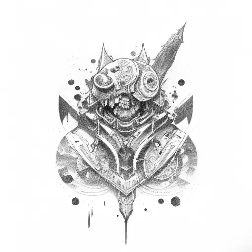 GAMER WITH BLOOD tattoo design idea