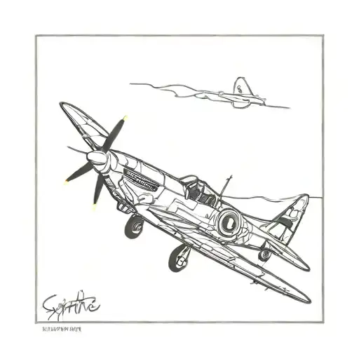 spitfire plane tattoo design idea