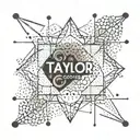 A geometric design incorporating the names Taylor, Madison, Connor, and Brady in a stylish way tattoo design idea