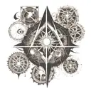 multiverse aliens time elements space 4d aspects secret symbol abstract fragmented realities portal unknown glyphmystery tattoo design idea