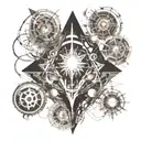 multiverse aliens time elements space 4d aspects secret symbol abstract fragmented realities portal unknown glyphmystery tattoo design idea