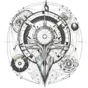 multiverse aliens time elements space 4d aspects secret symbol abstract fragmented realities portal unknown glyphmystery tattoo design idea