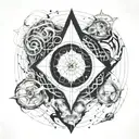 multiverse aliens time elements space 4d aspects secret symbol abstract fragmented realities portal unknown glyphmystery tattoo design idea