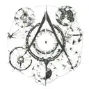 multiverse aliens time elements space 4d aspects secret symbol abstract fragmented realities portal unknown glyphmystery tattoo design idea