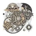 multiverse aliens time elements space 4d aspects secret symbol abstract fragmented realities portal unknown glyphmystery tattoo design idea