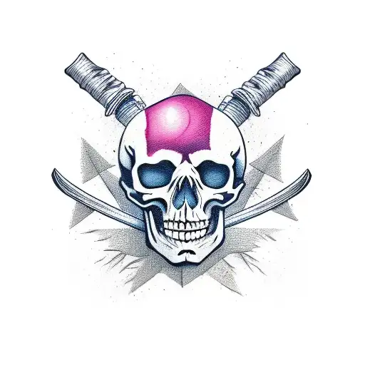 skeleton with a sword tattoo design idea