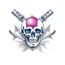 skeleton with a sword tattoo design idea