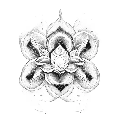 river snake dodging lotus flowers tattoo design idea