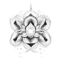 river snake dodging lotus flowers tattoo design idea