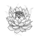 river snake dodging lotus flowers tattoo design idea
