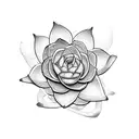 realistic snake & lotus flowers tattoo design idea
