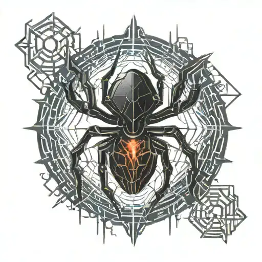 black widow spider tattoo design idea