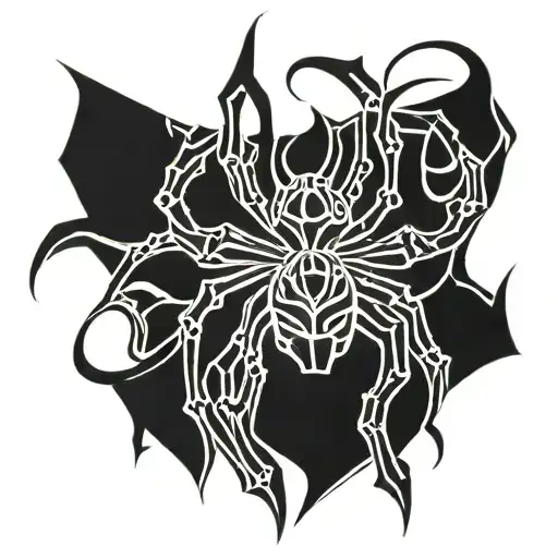 black widow spider tattoo design idea