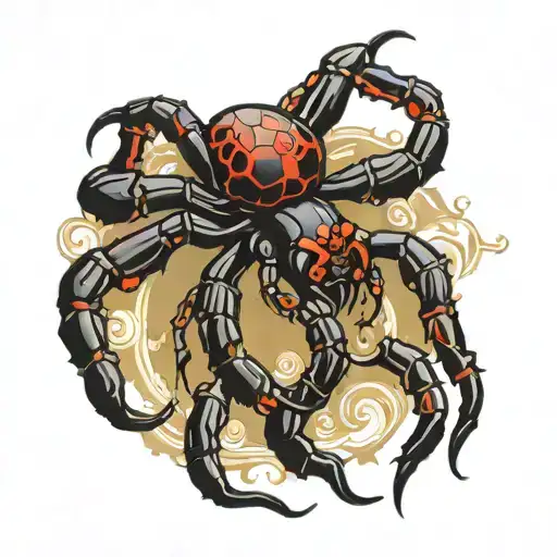 black widow spider tattoo design idea