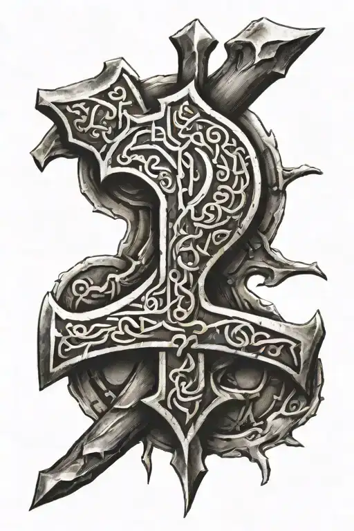 ax vikings protection rune tattoo design idea