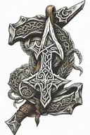 ax vikings protection rune tattoo design idea