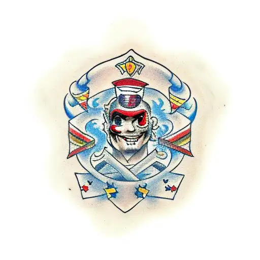 multiple jesters each with a different emotion tattoo design idea