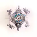 multiple jesters each with a different emotion tattoo design idea