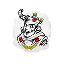 multiple jesters each with a different emotion tattoo design idea