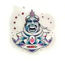 multiple jesters each with a different emotion tattoo design idea