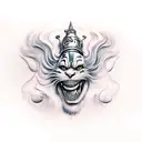 multiple jesters each with a different emotion tattoo design idea
