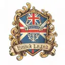 a tattoo with a flag of england and writing Kendrick and LSB on it tattoo design idea