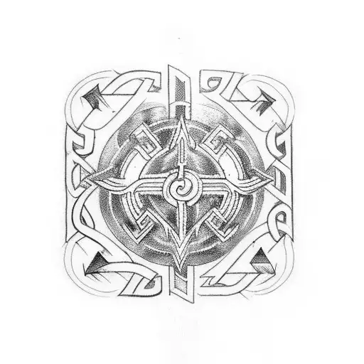 nordic runes and ragnarok tattoo design idea