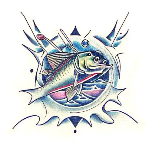 fisherman granddaughter  tattoo design idea
