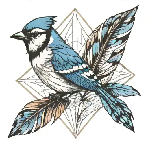 blue jay feather and aphrodite tattoo tattoo design idea