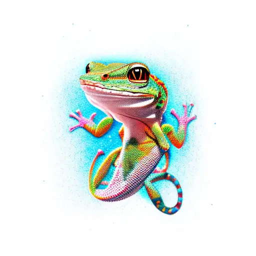 gecko árbol  tattoo design idea