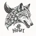 forearm band wolf howl japanese quote on band tattoo tattoo design idea